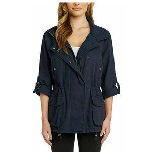 Matty M Canvas Anorak Jacket Roll Sleeves Navy